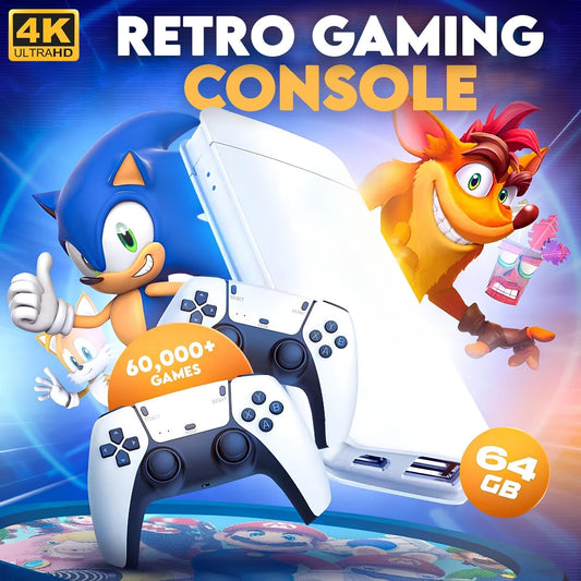 RetroStick™ 4K - 60,000 Retro Games + 2 Free Controllers